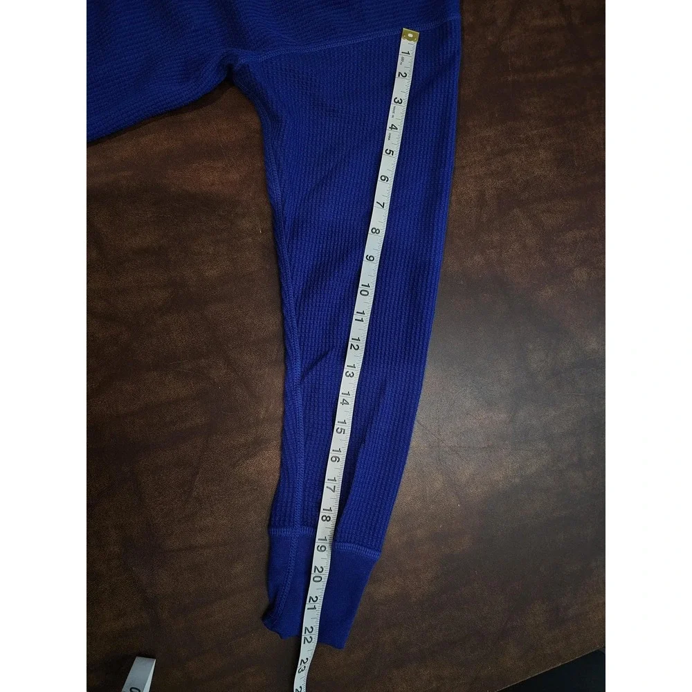 Vintage‎ Gitano Thermal Shirt Mens Medium Blue Waffle Henley Long Johns USA 80s